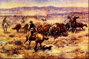 Charles M Russell The Round Up Sweden oil painting reproduction